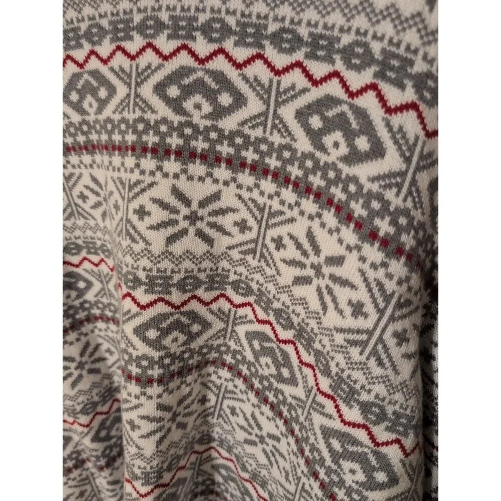 Tommy Hilfiger Joyce Fair Isle Sweater Men’s XL Gray White Red Crewneck - Picture 2 of 6